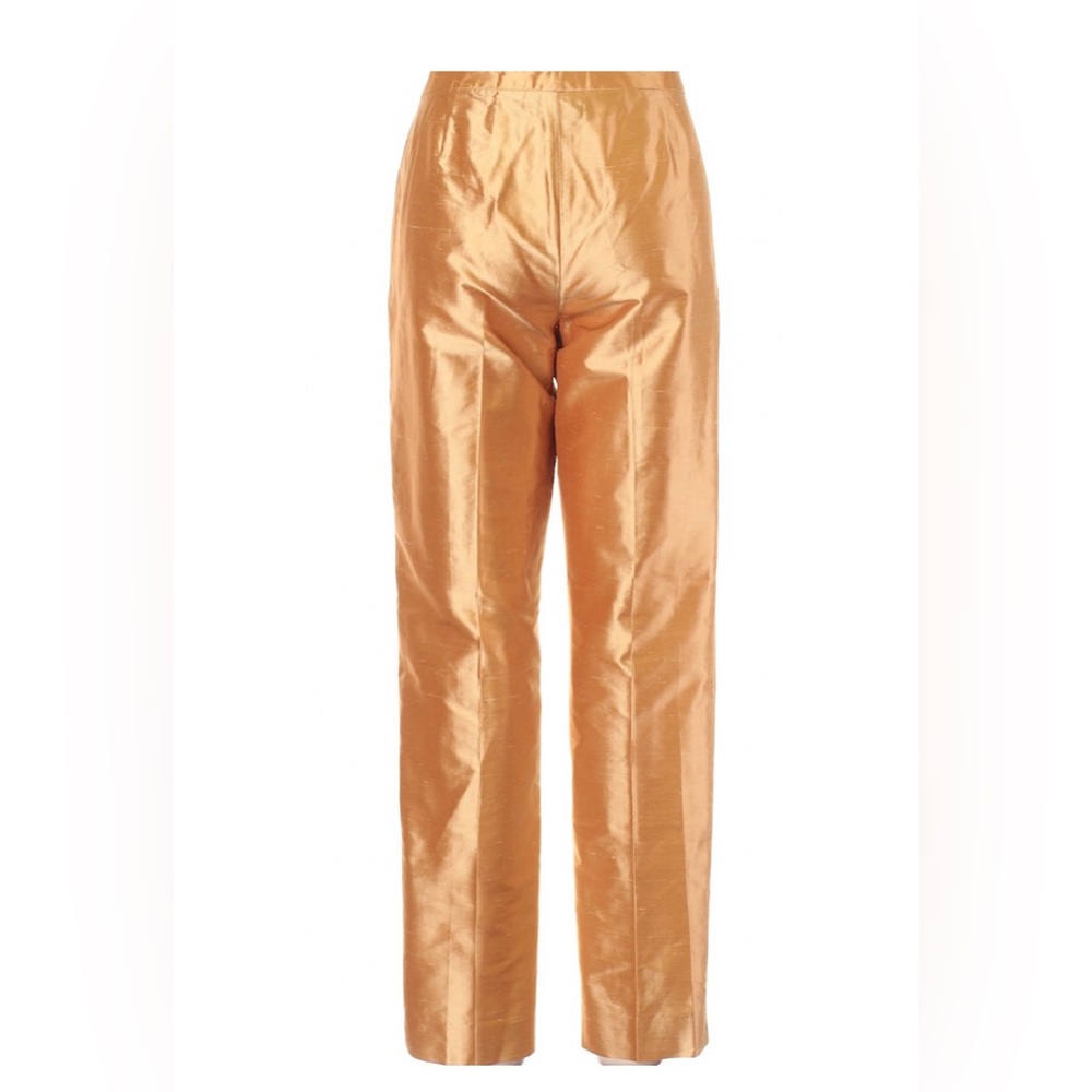 NWT CARLISLE size 6 silk goldtone pants in excellent condition - Picture 2 of 7